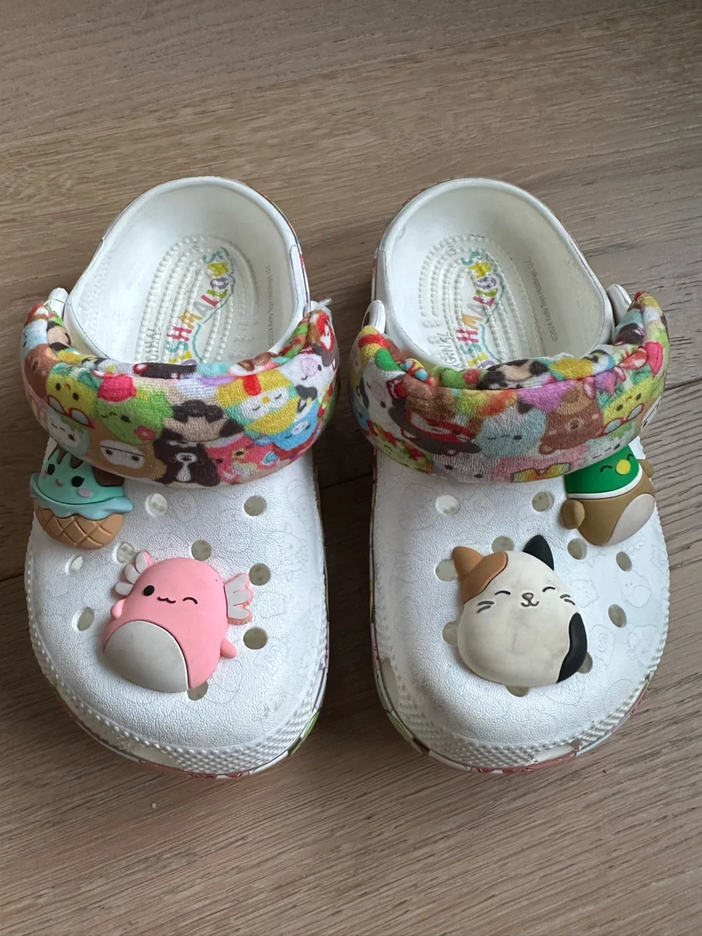 Crocs Squishmallows Classic Clogs Colorful Plush Strap White 1